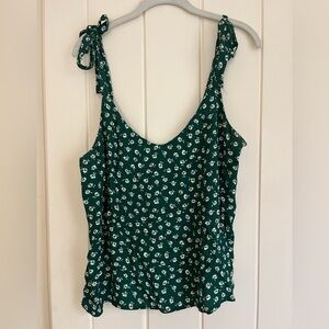 Reformation Dark Green Floral Camisole